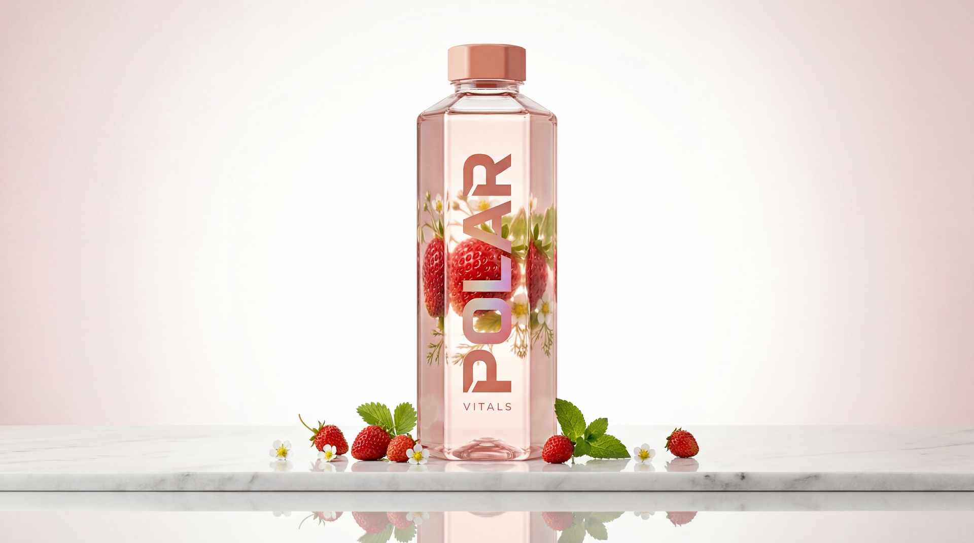 Polar Vitals strawberry and mint bottle